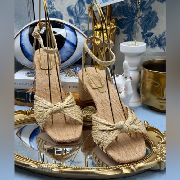 🆕 LOEFFLER RANDALL 🧿 NWOT Riya Braided Mignon Knot Mid-Heel Sandal, Sz 8 - Picture 6 of 16